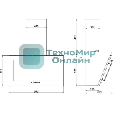 Вытяжка каминная Elikor Коралл 60П-430-К3Д черный управление: кнопочное (1 мотор)