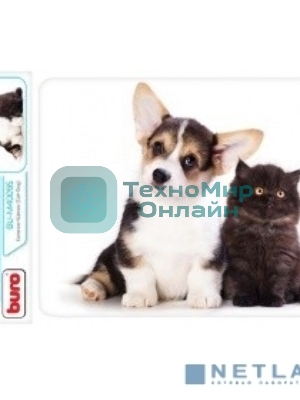 Коврик для мыши Buro BU-M40095 рисунок/котенок и щенок