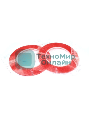 Скотч двусторонний прозрачный 3M с красной защитной лентой ширина 2 мм 25 м 2 шт. 112203