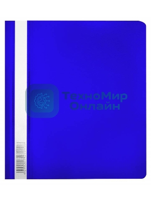 Папка-скоросшиватель Бюрократ Люкс -PSL20A5BLUE A5, прозрачный верхний лист, пластик, синий
