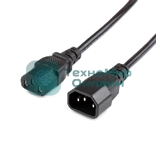 Кабель питания GoPower C14 (m)-C13 (f) 1.8м ПВХ удлинитель черный (1/10/100)