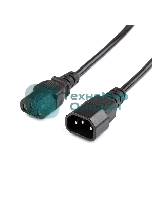 Кабель питания GoPower C14 (m)-C13 (f) 1.8м ПВХ удлинитель черный (1/10/100)