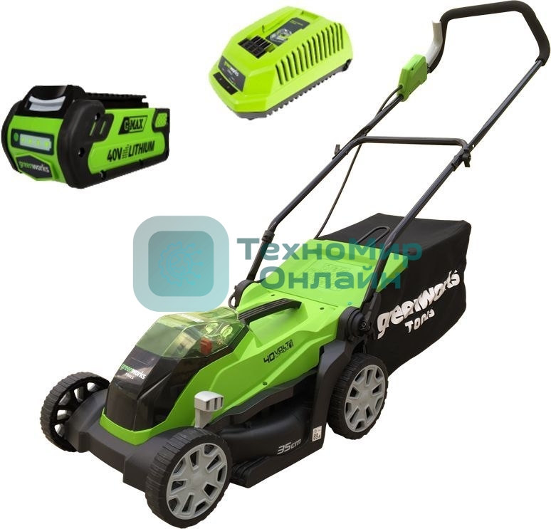 Газонокосилка аккумуляторная Greenworks 2501907UA, 40 В, 2 Ач