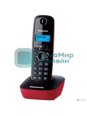 Телефон беспроводной (DECT) Panasonic KX-TG1611RUR (красный) АОН, Caller ID,12 мелодий звонка,подсветка дисплея,поиск трубки