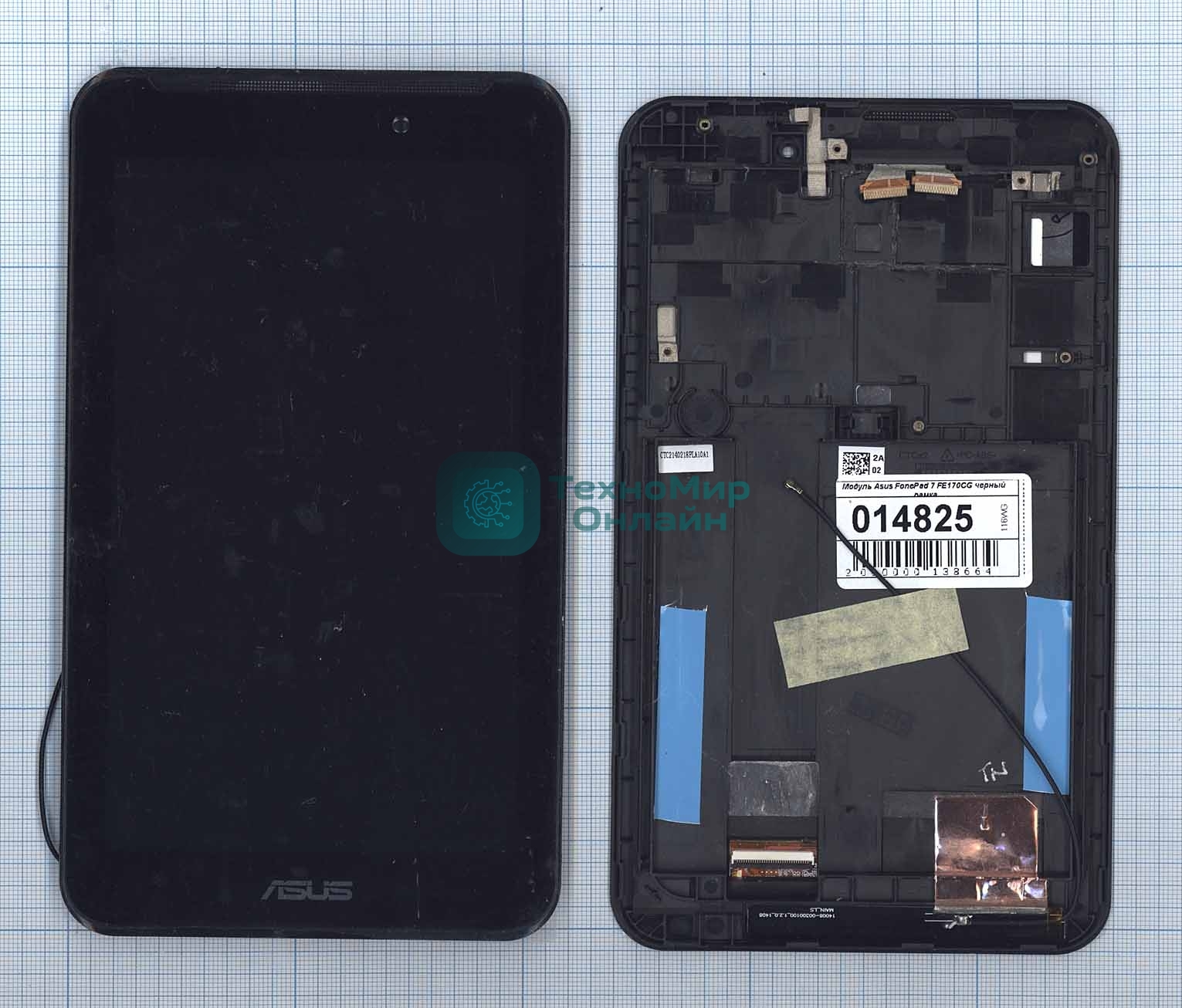 Модуль (матрица + тачскрин) для Asus Fonepad 7 FE170CG / MeMO Pad 7 ME170C черный с рамкой