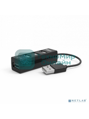 Контроллер Ritmix Разветвитель USB (USB хаб) настольный, кабель, на 4 порта USB, High speed USB 2.0, Plug-n-Play, питание от USB, 5В, скорость до 480 Мбит/с, черный (CR-2402)