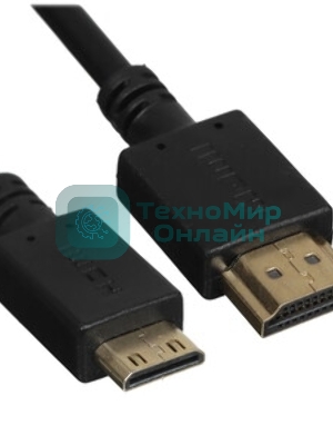 Кабель GoPower HDMI (m)-miniHDMI (m) 1,8м ПВХ ver.1.4 черный Premium Zip-Lock c подвесом (1/100)