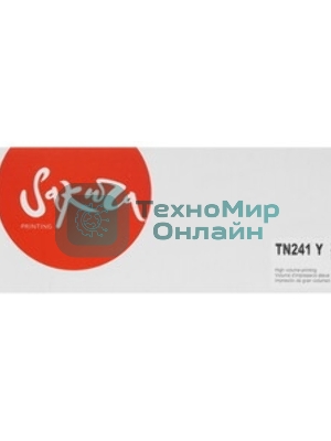 Картридж лазерный Sakura TN241Y для Brother HL-3140CW, HL-3150CDW, HL-3170CDW, DCP-9020CDW, MFC-9140CDN, MFC-9330CDW, MFC-9340CDW, желтый, 1400 к.