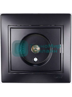 Розетка телевизионная СП Мира проходная черный бархат LEZARD 701-4242-129