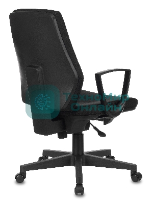 Кресло Бюрократ CH-545 черный, экокожа, 120 кг, механизм качания