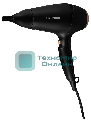 Фен Hyundai H-HD0767 черный, 2000 Вт, ионизация