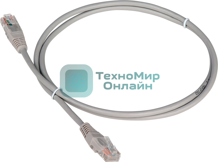 Патч-корд LANMASTER TWT UTP cat.5e, с заливными колпачками, 15 м, серый