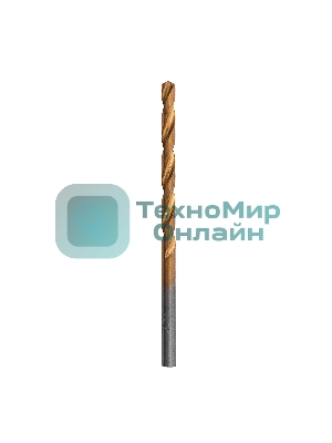 Сверло по металлу Matrix, 3,2 мм, HSS, нитридтитановое покрытие, цилиндрический хвостовик