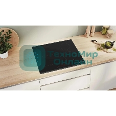 Индукционная варочная панель Bosch PVS631HC1E, стеклокерамика, дизайн со скошенным фронтом, черная, ширина 60 см, 4 конфорки, конфорки слева можно объединить в CombiZone, управление TouchSelect, функция PowerBoost, распознавание иналичия посуды, таймеры прямого отсчета, таймер отключения всех конфорок, индикация остаточного тепла, блокировка от детей, сделано в Испании