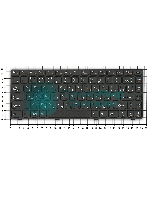 Клавиатура для ноутбука Lenovo G480 черная с черной рамкой