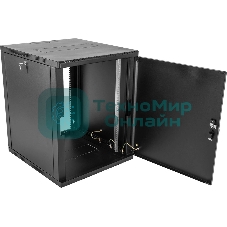 Шкаф коммутационный ЦМО (ШРН-9.650.1-9005) настенный 9U 600x658 мм пер. дв. металл 200 кг черный 600 мм 180 град.