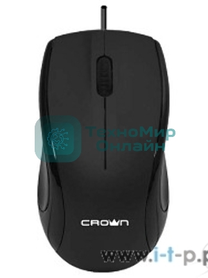 Мышь проводная Crown CMM-31 черный, 1000 dpi, USB, кнопки - 3