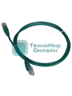 Патч-корд TWT UTP кат.5e, с заливными колпачками, 0.15 м, зеленый