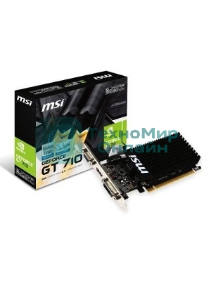 Видеокарта MSI PCI-E GT 710 2GD3H LP nVidia GeForce GT 710 2048Mb 64bit DDR3 954/1600 DVIx1/HDMIx1/CRTx1/HDCP Ret low profile
