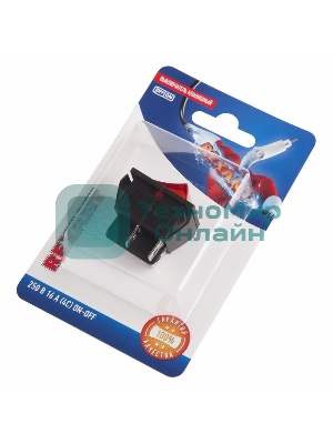 Выключатель клавишный Rexant 250V 16А (4с) ON-OFF красный с подсветкой (RWB-502, SC-767, IRS-201-1) (в упак. 1 шт.)