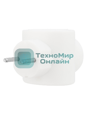 Тройник электрический Rexant биметалл 220В 6А белый