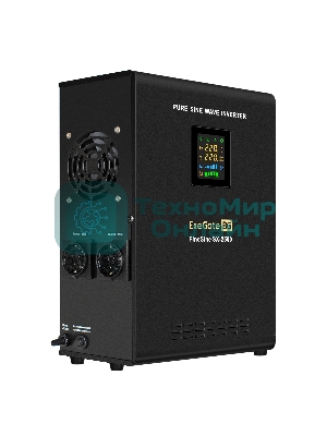 Источник бесперебойного питания (инвертор, синус, для котла, настенный) ExeGate FineSine SX-2500.LCD.AVR.2SH 2500VA/1800W, чистая синусоида, цветной LCD-дисплей, AVR, 2*Schuko, линейно-интерактивный, внешняя батарея 24В до 200А·ч (поставляется отдельно), крепление настенное/универсальное, черный