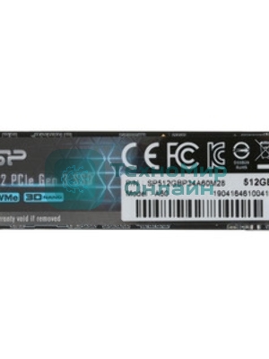 Накопитель SSD Silicon Power P34A60, 512Gb, M.2 2280, PCIe 3.0 x4, NVMe, R/W 2200/1600
