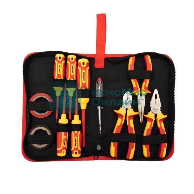 Набор диэлектрического инструмента Rexant RI-02, 11 предметов, до 1000 В, тканевый пенал