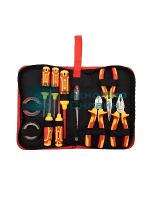 Набор диэлектрического инструмента Rexant RI-02, 11 предметов, до 1000 В, тканевый пенал