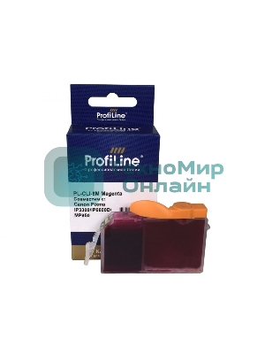 Картридж струйный ProfiLine PL-CLI-8M для принтеров Canon Pixma iP3300/iP6600D/MP950 с чипом Magenta водн