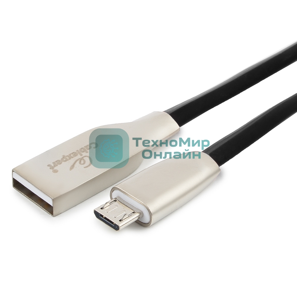 Кабель USB2.0 Cablexpert CC-G-mUSB01Bk-0.5M, AM/microB, серия Gold, длина 0.5м, черный, блистер