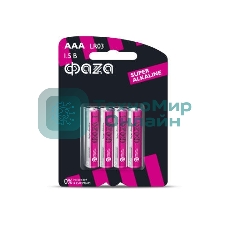Элемент питания алкалиновый LR03 Super Alkaline BL-4 (уп.4шт) ФАZА 4895205000254, 1.5 В