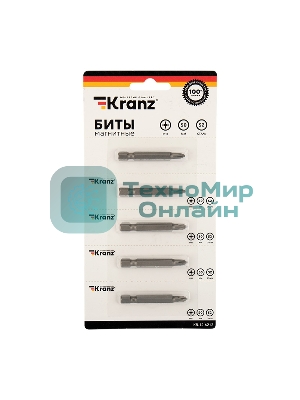 Бита Kranz PH 1x50 ммдля шуруповерта сталь S2 5 шт. (лента)