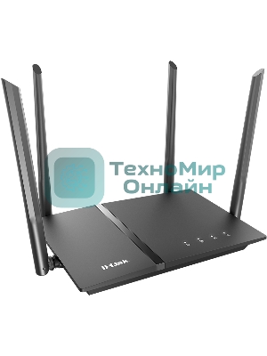 Роутер D-Link DIR-1260/RU/R1A, Wireless AC1200 2x2 MU-MIMO Dual-band Gigabit Router with 1 10/100/1000Base-T WAN port, 4 10/100/1000Base-T LAN ports and 1 USB port.802.11b/g/n/ac compatible, up to 300 Mbps