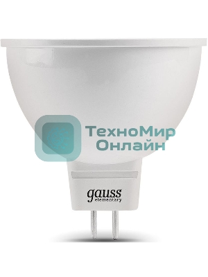 Лампа светодиодная Gauss Elementary MR16 9Вт цок.: GX5.3 спот 220B 6500K св. свеч. белый хол. MR16 (упак.: 10 шт)