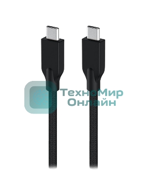 Кабель Genius ACC-C2CC-3A. Выход: USB-C -> USB-C. USB 3.0, плетеный нейлон, 150 см. черный