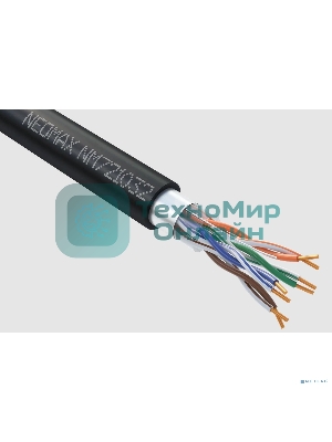 Кабель NEOMAX NM721032-P F/UTP cat.5e 4x2x0.46, 25 AWG, медь, внешний, PE, 305м, черный
