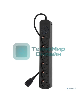 Сетевой фильтр Ippon BK-6-UPS-1.8-10-B 1.8 м, 6 розеток, черный, коробка