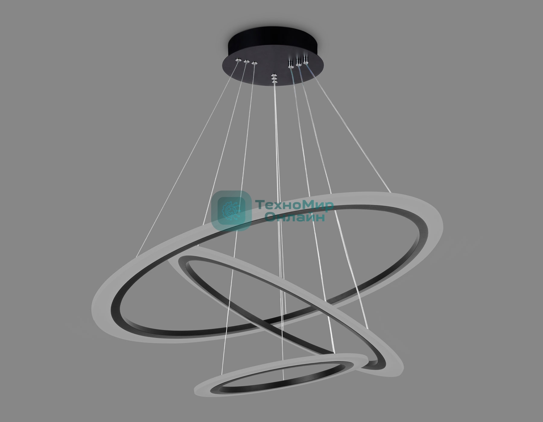 Светильник Ambrella light FA4361/3 BK черный 145W 3000K/4200K/6400K D770*800 (ПДУ РАДИО 2.4G)