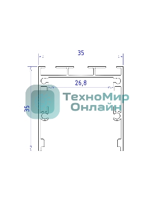 Алюминиевый профиль Ambrella light GP2550WH белый 2000*35*35