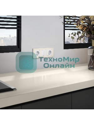 Рамка на 3 поста Slab (айвори софт) W0032962