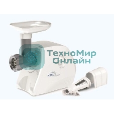 Мясорубка электрическая Ротор Альфа-р ЭМШ 35/250-2 белый, 1500 Вт, 0.6 кг/мин, реверс, защита от перегрузки, насадки - 2