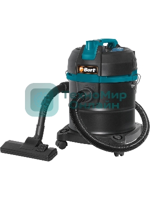 Строительный пылесос Bort BSS-1220 черный (93412598) 240/1200 Вт, уборка сухая/влажная, пылесборник мешок/контейнер, 20 л