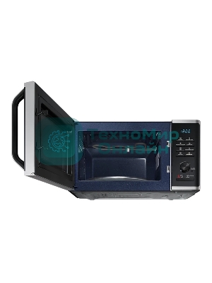 Микроволновая печь Samsung MG-23K3575AS черный /серебристый, 23 л, 800 Вт, переключатели - кнопки/поворотный механизм
