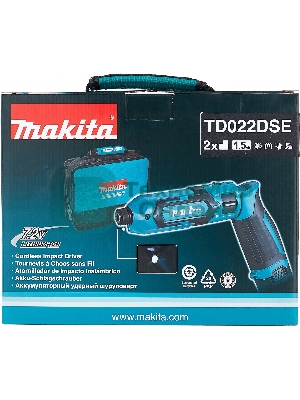 Отвертка аккумуляторная MAKITA TD022DSEак уд 7.2В 2х1Ач Li-Ion 2450об/м 25Нм 1/4'' 0.56кг сумка подсветка