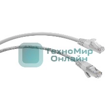 Шнур комм. Cabeus, кат. 5е, экр., F/UTP, RJ45/RJ45, LSZH, AWG24, 0.5м, серый