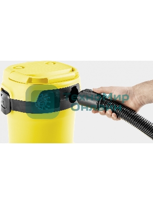 Строительный пылесос Karcher WD 2 Plus V-12/4/18 желтый, 1000 Вт, уборка сухая/сбор воды, пылесборник мешок/контейнер, 12 л