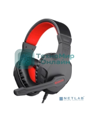 Гарнитура Defender Cujo чёрный/красный, проводная