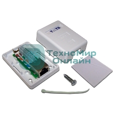 Настенная розетка, 1 порт RJ-45 категории 6, STP, белая