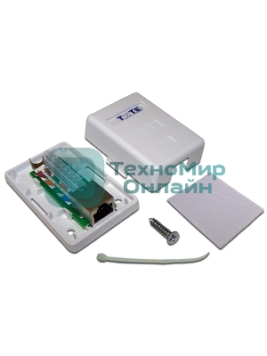 Настенная розетка, 1 порт RJ-45 категории 6, STP, белая